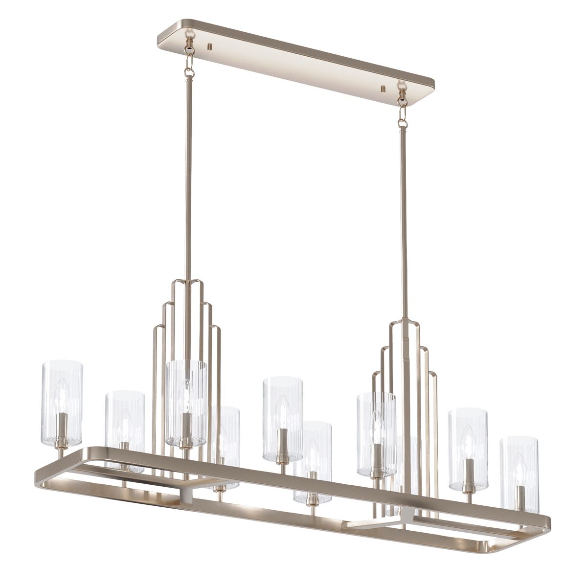 Kimrose 10 Light Pendant Polished Nickel or Clear - QN-KIMROSE10-PN