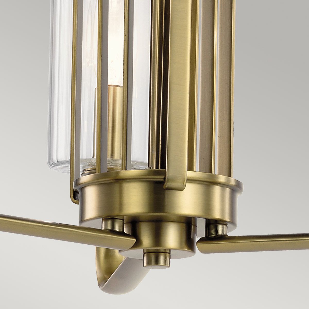 Kimrose 3 Light Pendant Brushed Natural Brass - QN-KIMROSE3-BNB