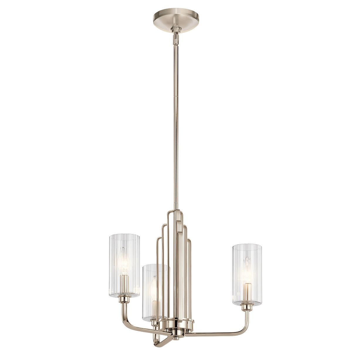 Kimrose 3 Light Pendant Polished Nickel or Clear - QN-KIMROSE3-PN