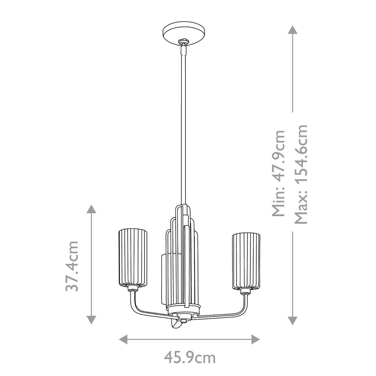 Kimrose 3 Light Pendant Polished Nickel - QN-KIMROSE3-PN