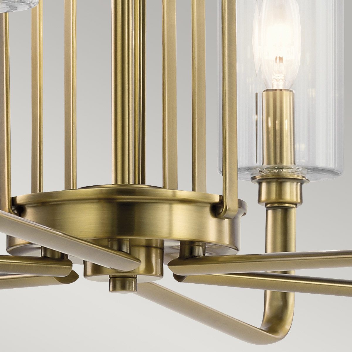 Kimrose 6 Light Pendant Brushed Natural Brass - QN-KIMROSE6-BNB