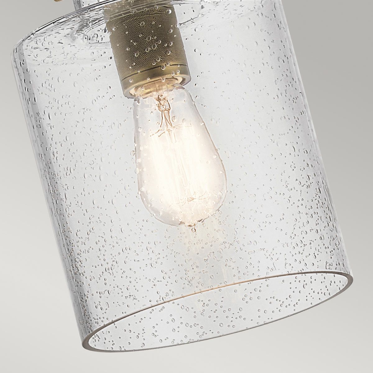 Kitner 1 Light Pendant Natural Brass or Clear - QN-KITNER-P-NBR