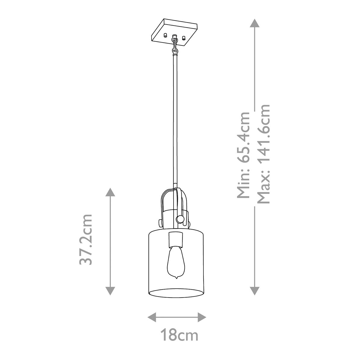 Kitner 1 Light Pendant Natural Brass or Clear - QN-KITNER-P-NBR