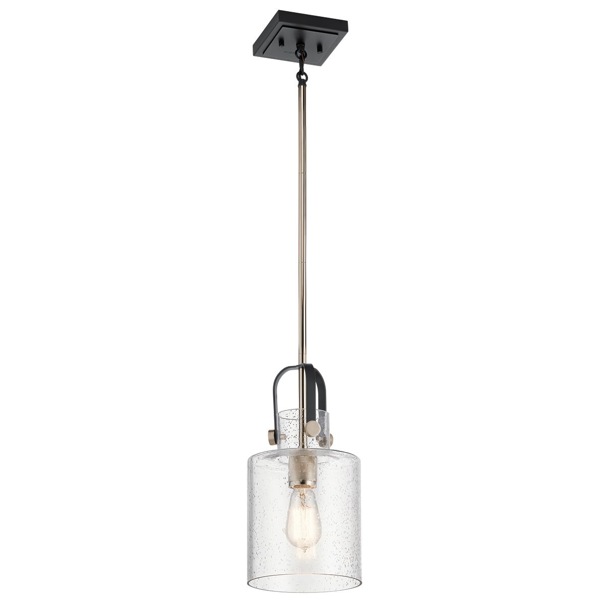 Kitner 1 Light Pendant Polished Nickel or Clear - QN-KITNER-P-PN