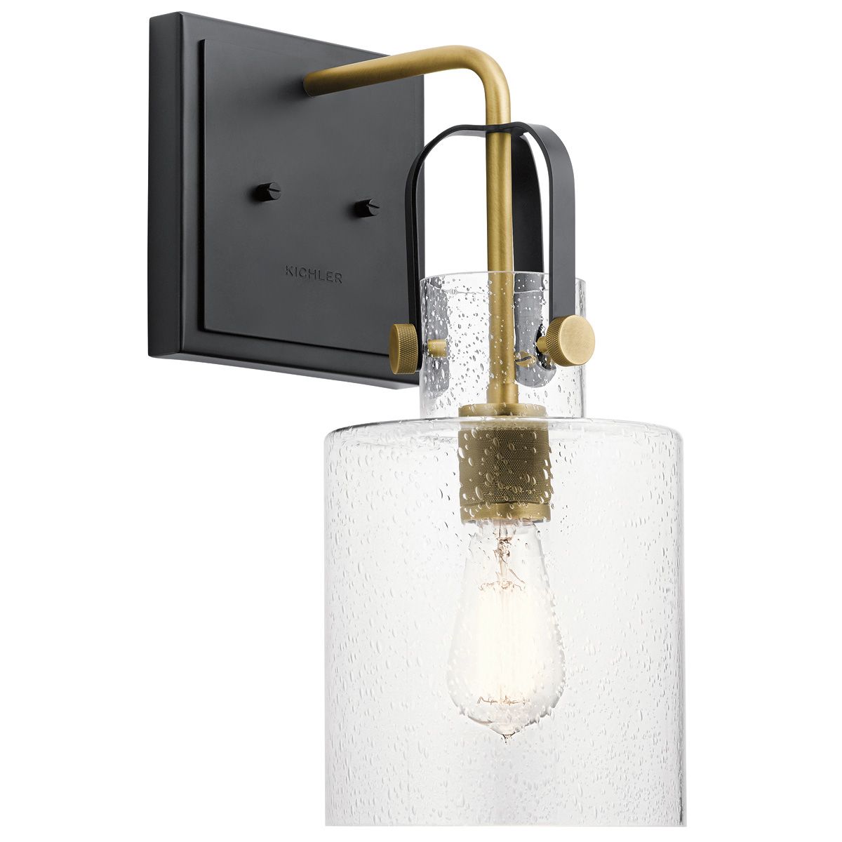 Kitner Wall Light Natural Brass or Clear - QN-KITNER1-NBR