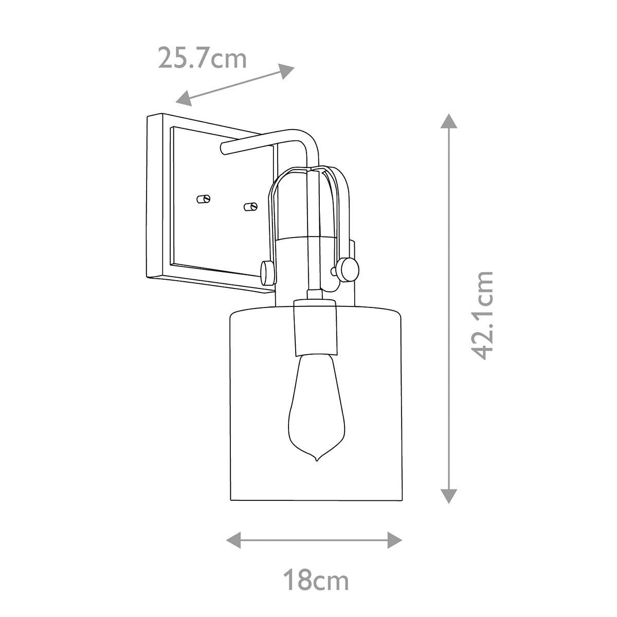 Kitner Wall Light Natural Brass or Clear - QN-KITNER1-NBR