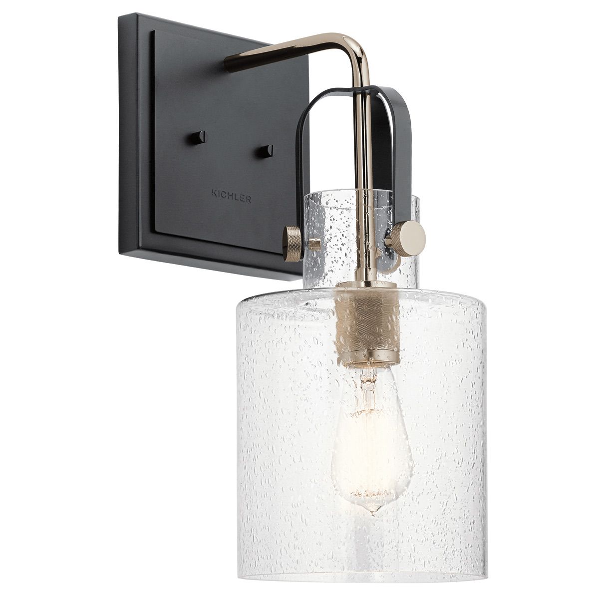 Kitner Wall Light Polished Nickel or Clear - QN-KITNER1-PN