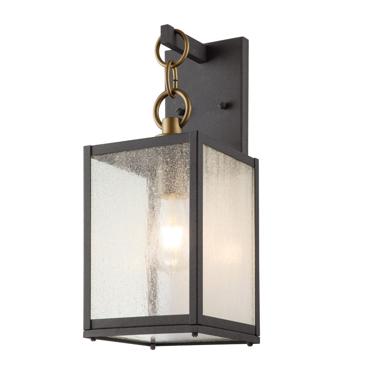 Lahden Medium Wall Lantern Weathered Zinc & Clear - QN-LAHDEN2-M-WZC