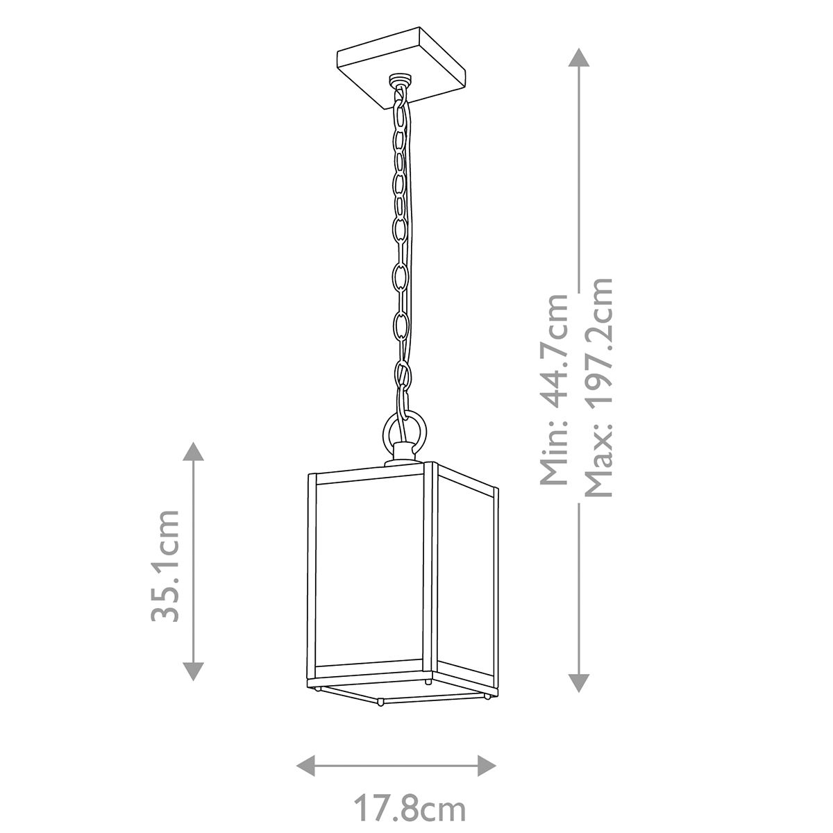 Lahden Medium Ceiling Lanterns Weathered Zinc & Clear - QN-LAHDEN8-M-WZC