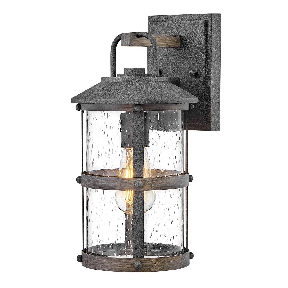 Lakehouse Small Wall Lantern Driftwood Grey & Clear - QN-LAKEHOUSE2-S-DZ