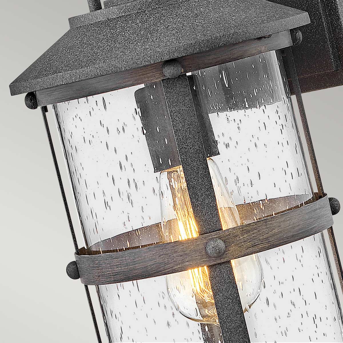 Lakehouse Small Wall Lantern Driftwood Grey & Clear - QN-LAKEHOUSE2-S-DZ