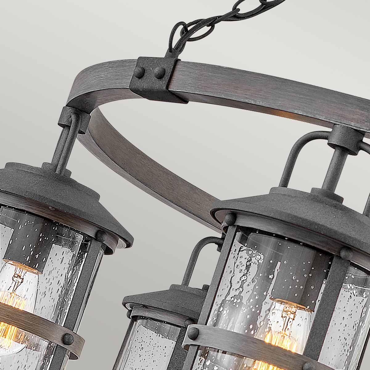 Lakehouse 6 Light Pendant Driftwood Grey & Clear - QN-LAKEHOUSE6-P-DZ