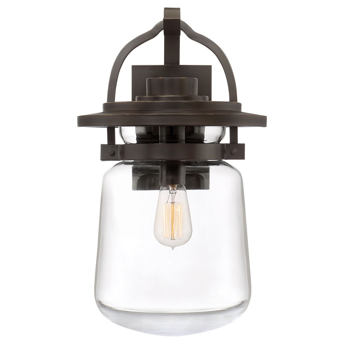 Lasalle Large 1 Light Wall Lantern Western Bronze & Clear - QN-LASALLE-L-WT