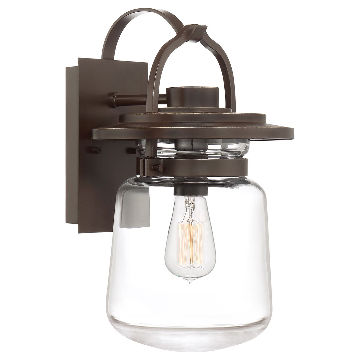 Lasalle Medium 1 Light Wall Lantern Western Bronze & Clear - QN-LASALLE-M-WT