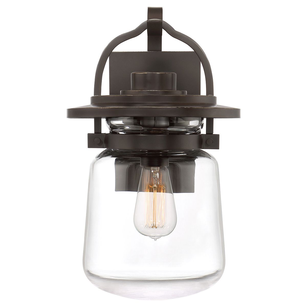 Lasalle Medium 1 Light Wall Lantern Western Bronze & Clear - QN-LASALLE-M-WT