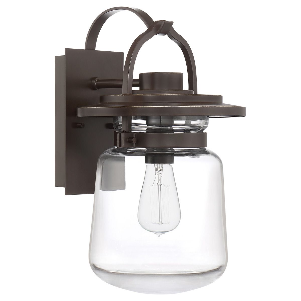 Lasalle Medium 1 Light Wall Lantern Western Bronze & Clear - QN-LASALLE-M-WT