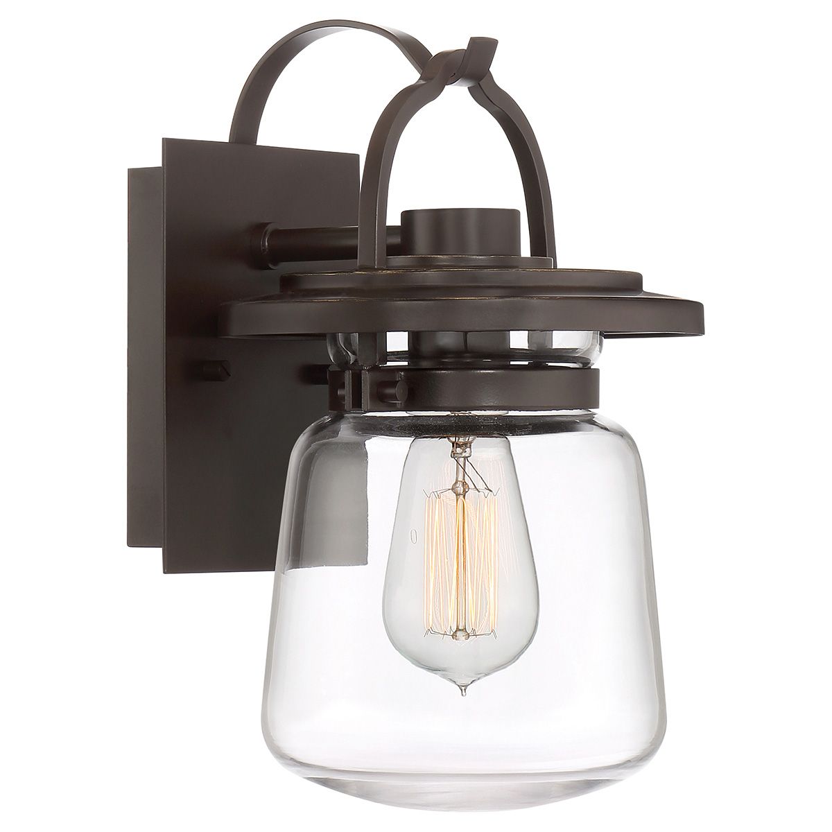 Lasalle Small 1 Light Wall Lantern Western Bronze & Clear - QN-LASALLE-S-WT