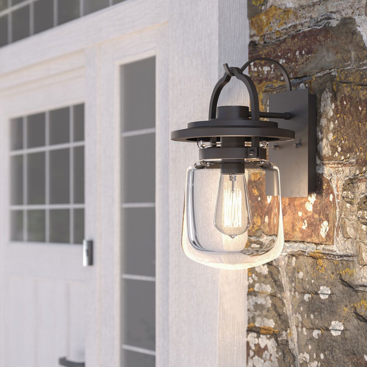 Lasalle Small 1 Light Wall Lantern Western Bronze & Clear - QN-LASALLE-S-WT