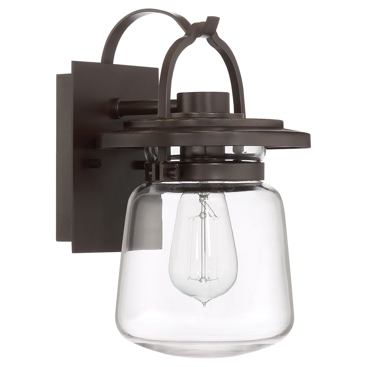 Lasalle Small 1 Light Wall Lantern Western Bronze & Clear - QN-LASALLE-S-WT