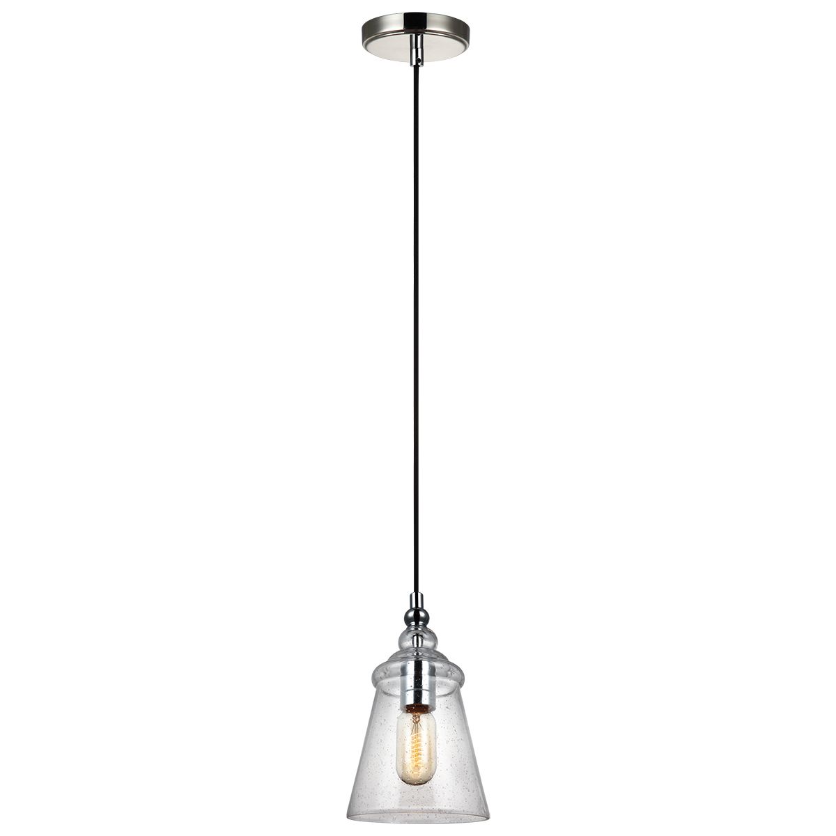 Loras 1 Light Mini Pendant Chrome or Clear - QN-LORAS-1MP