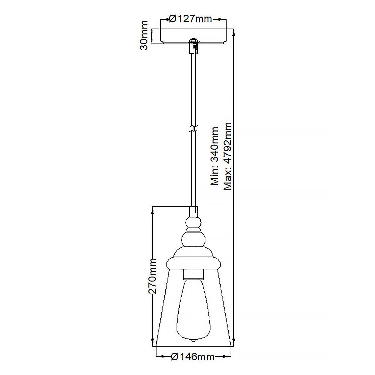 Loras 1 Light Mini Pendant Chrome or Clear - QN-LORAS-1MP