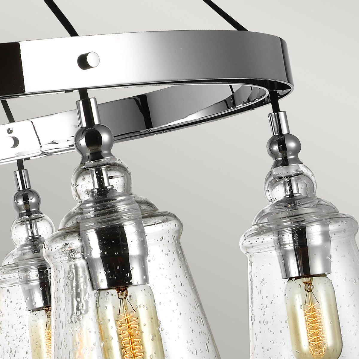 Loras 6 Light Pendant Chrome or Clear - QN-LORAS6