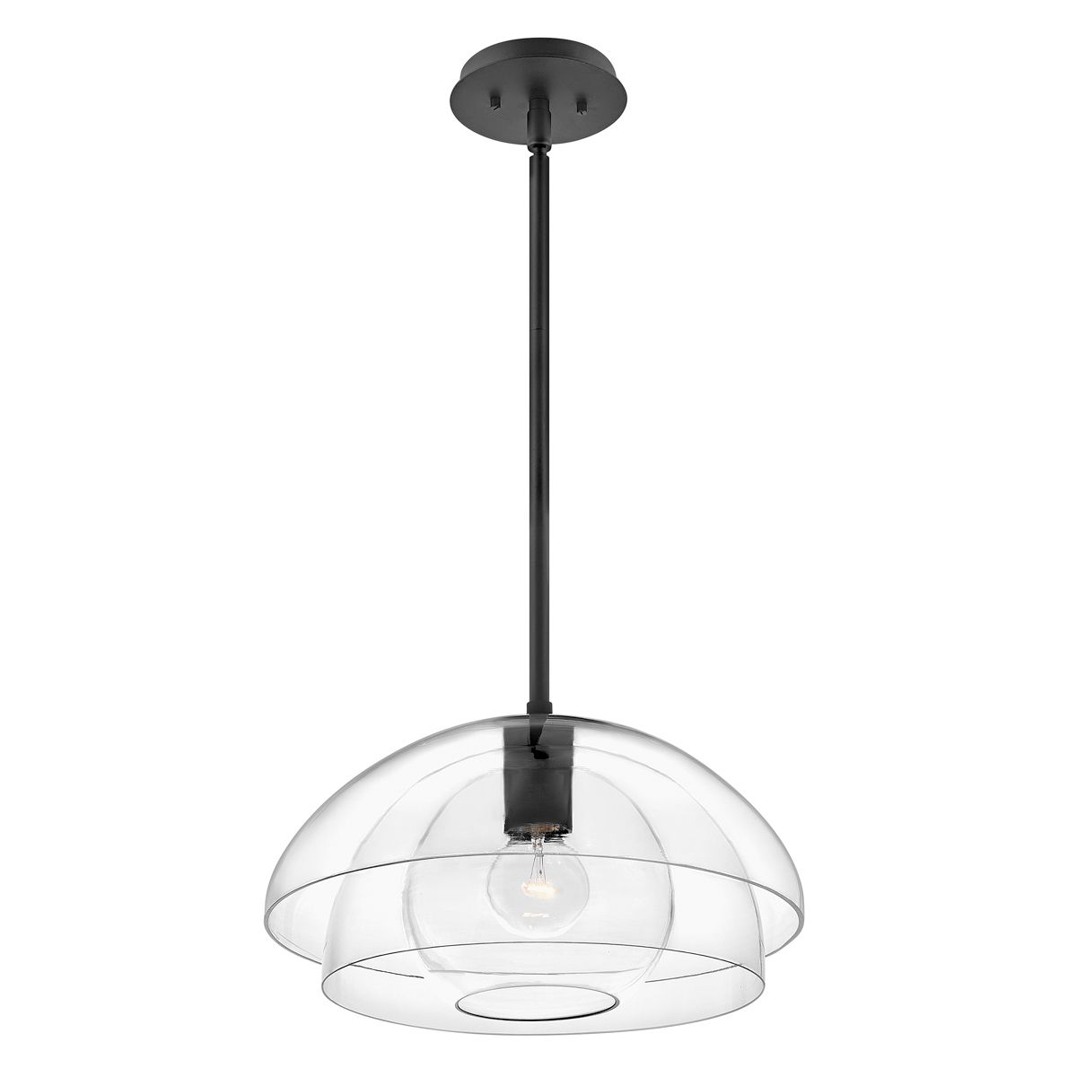 Lotus Semi-Flush Mount Light Black or Clear - QN-LOTUS-P-BLK