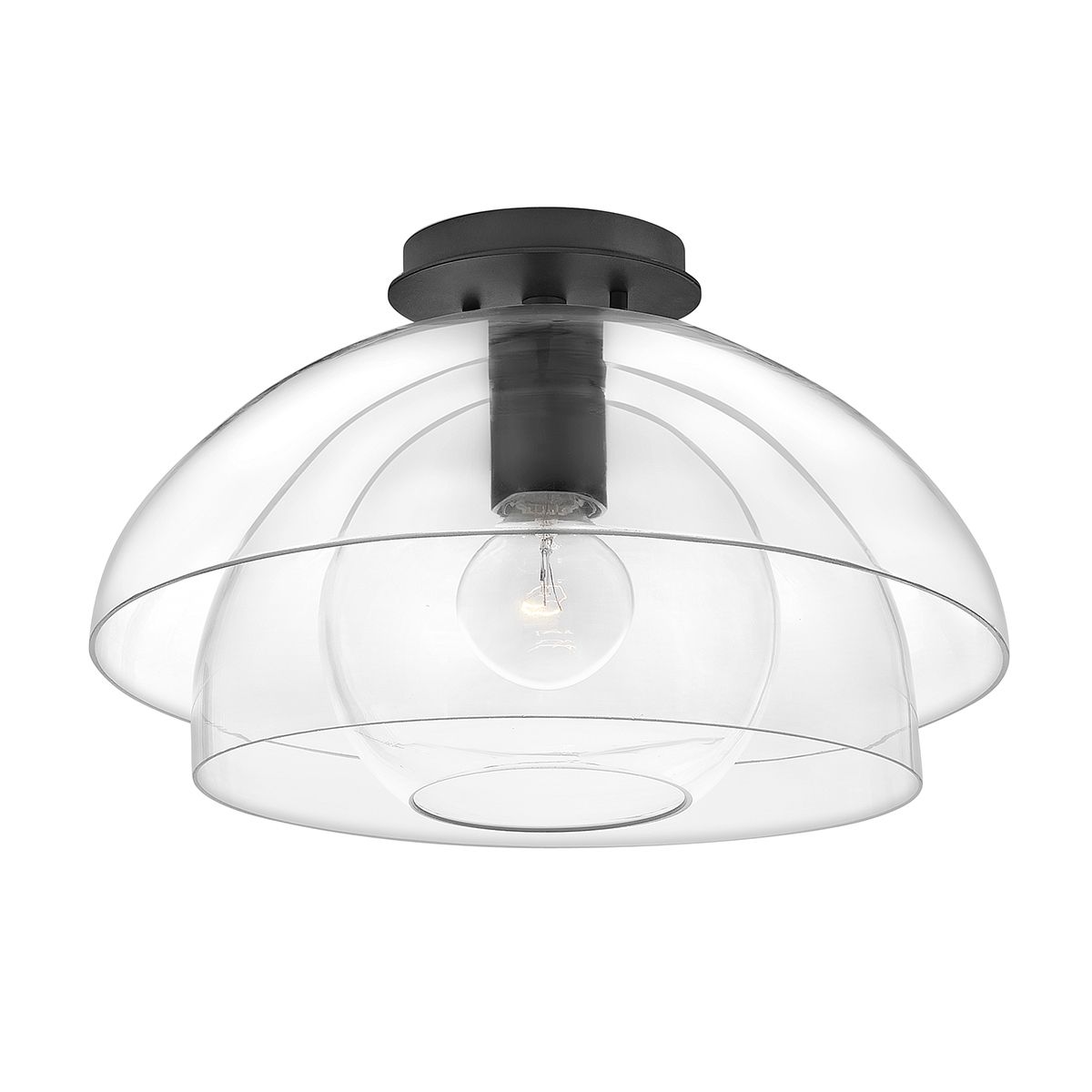 Lotus Semi-Flush Mount Light Black or Clear - QN-LOTUS-P-BLK