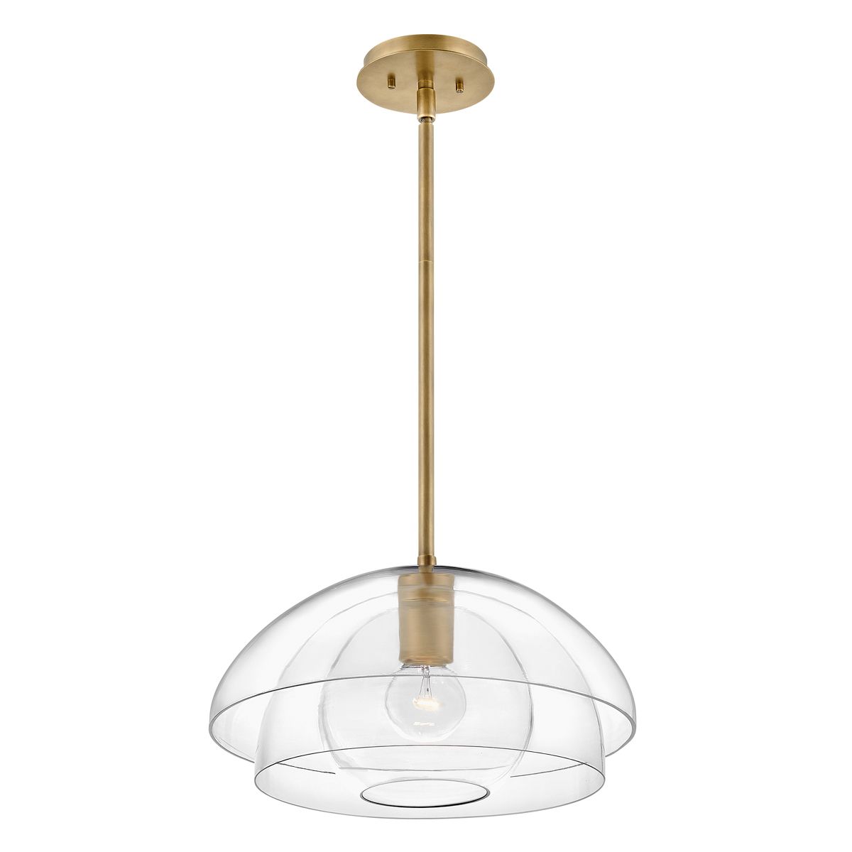 Lotus Semi-Flush Mount Light Heritage Brass or Clear - QN-LOTUS-P-HBR