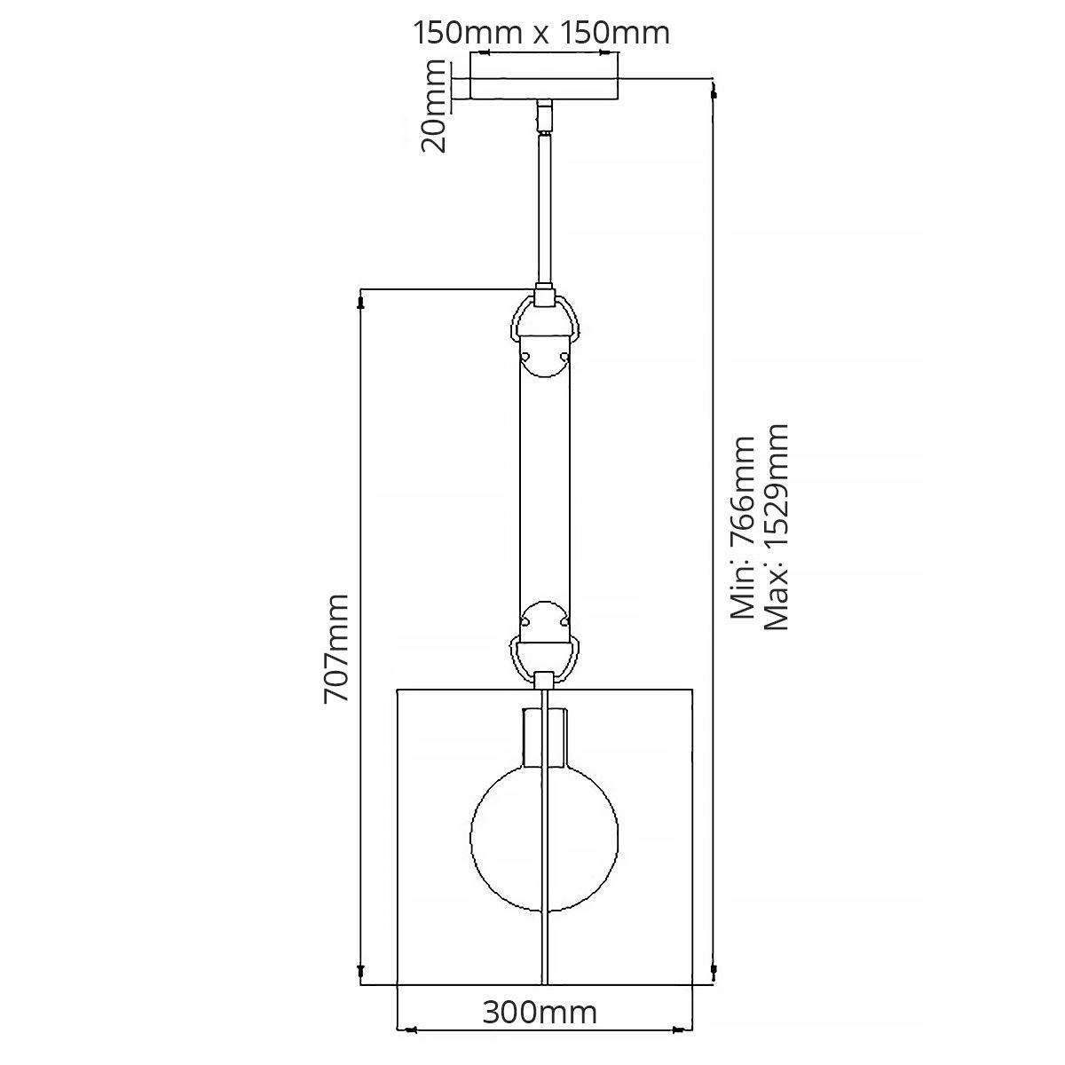 Ludlow 1 Light Pendant Brushed Graphite - QN-LUDLOW-1P-GR