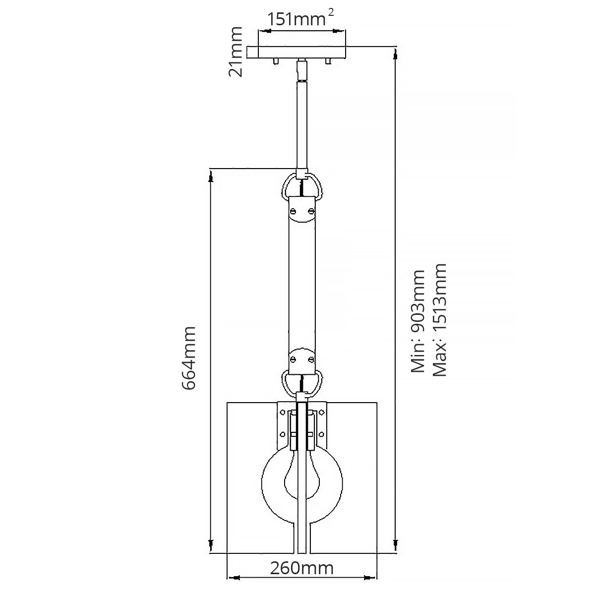 Ludlow 1 Light Pendant Polished Nickel - QN-LUDLOW-1P-PN