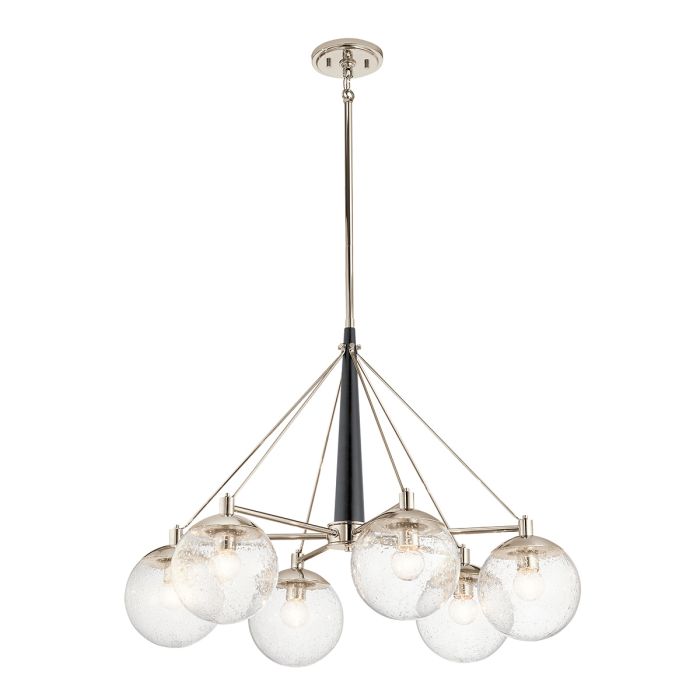 Marilyn 6 Light Pendant Polished Nickel & Clear - QN-MARILYN6