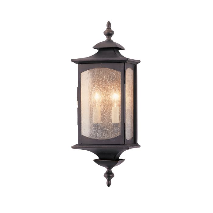 Market Square 2 Light Wall Lantern Oil Rubbed Bronze & Clear - QN-MARKET-SQUARE-M