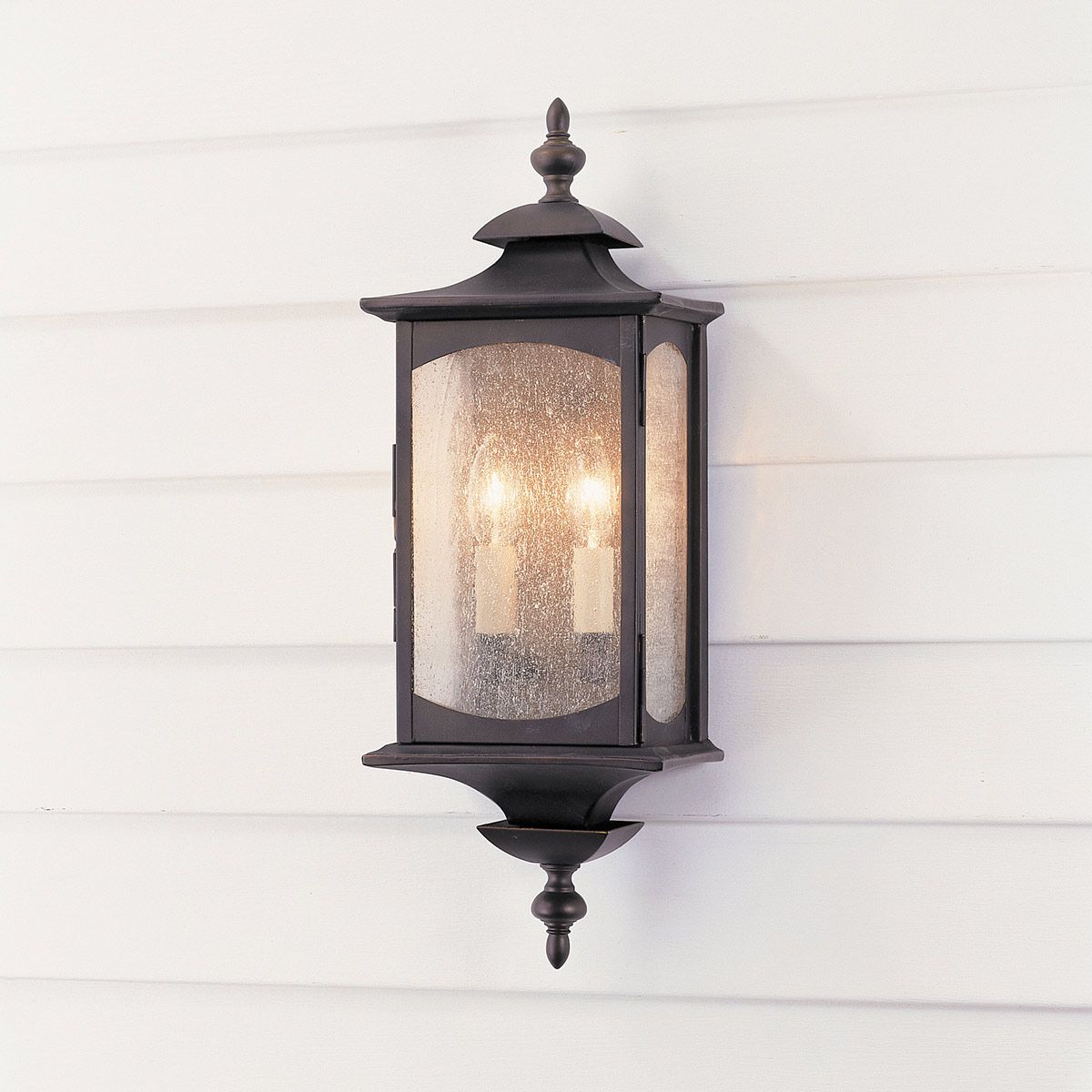 Market Square 2 Light Wall Lantern Oil Rubbed Bronze & Clear - QN-MARKET-SQUARE-M