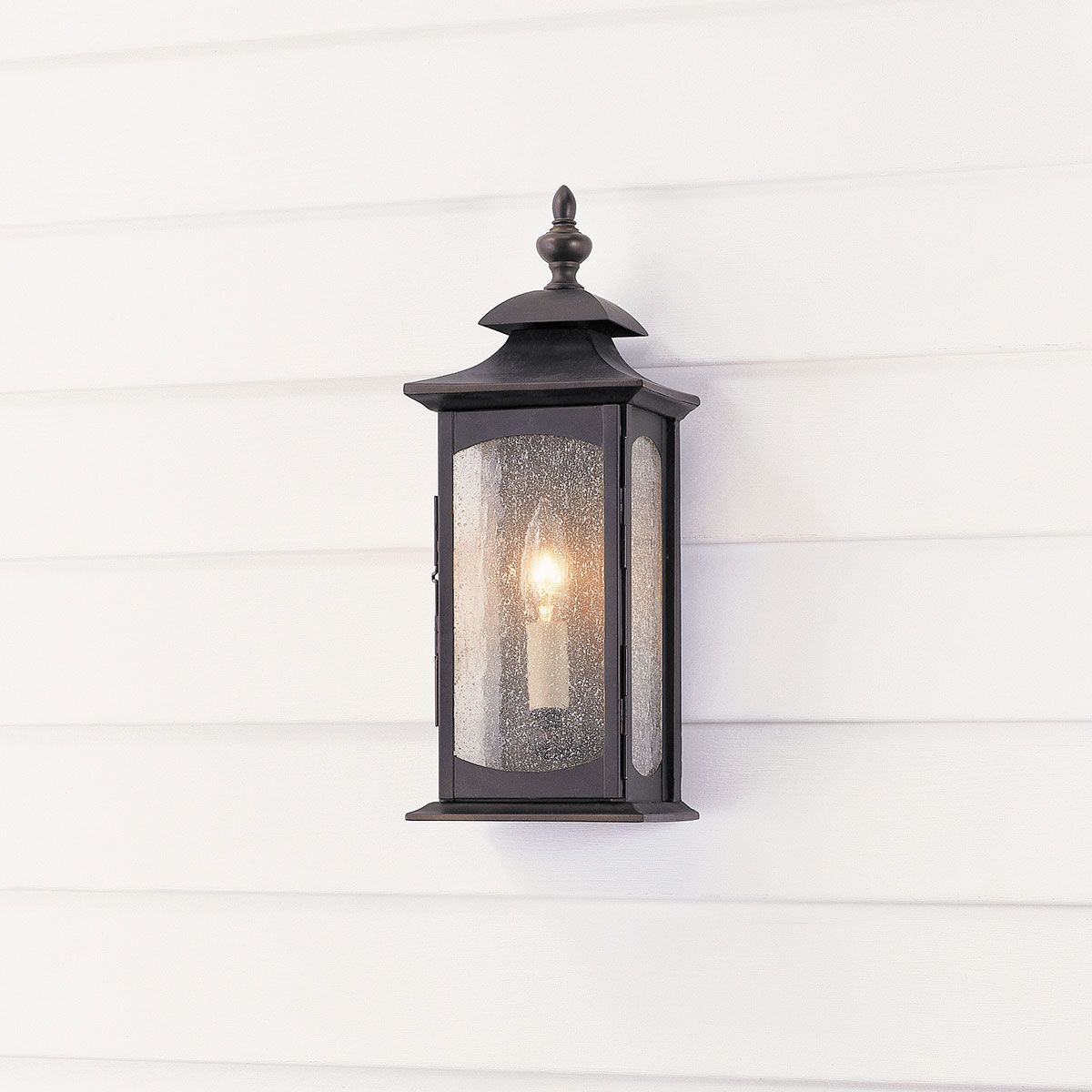 Market Square 1 Light Wall Lantern Oil Rubbed Bronze & Clear - QN-MARKET-SQUARE-S