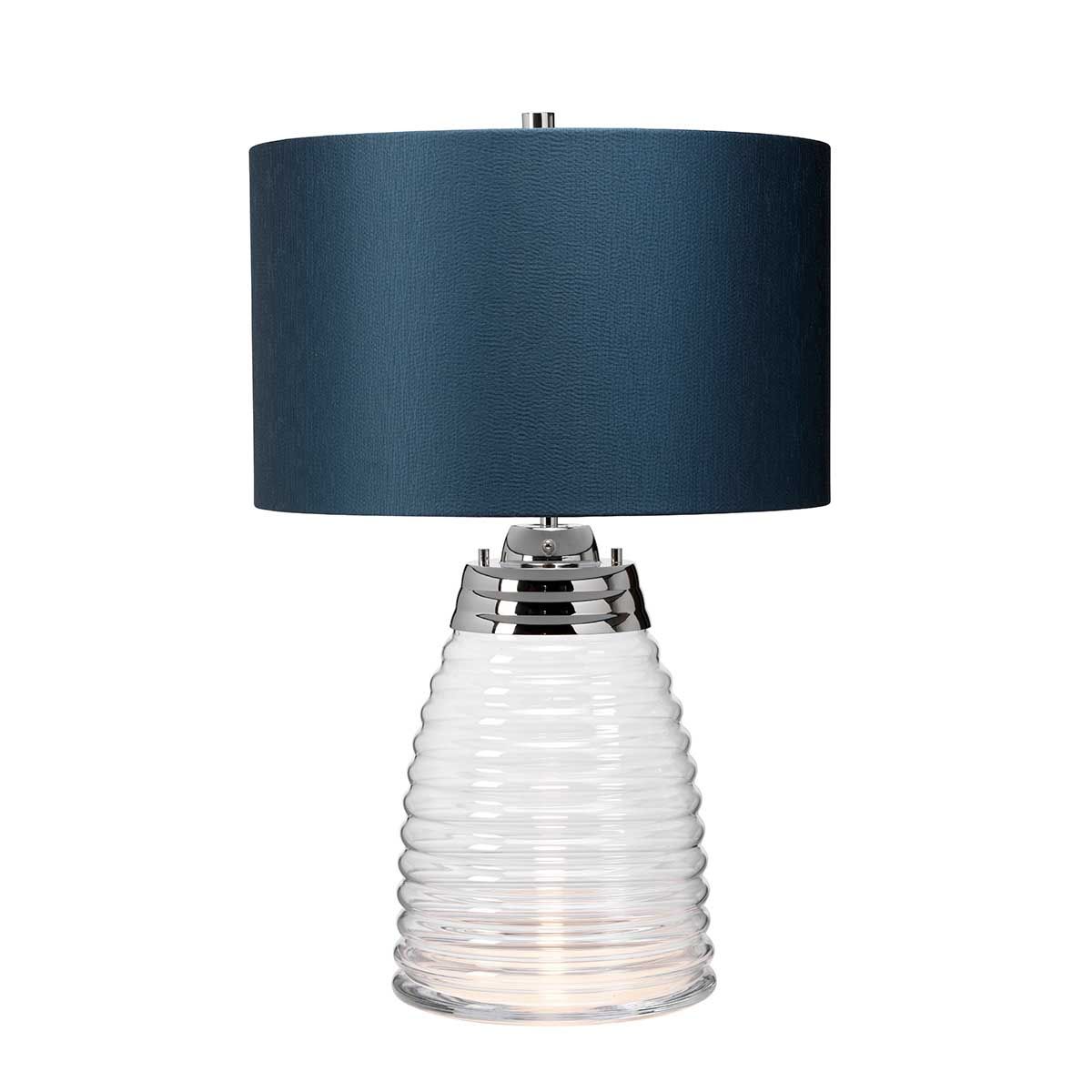 Milne Table Lamp Polished Nickel & Teal - QN-MILNE-TL-TEAL