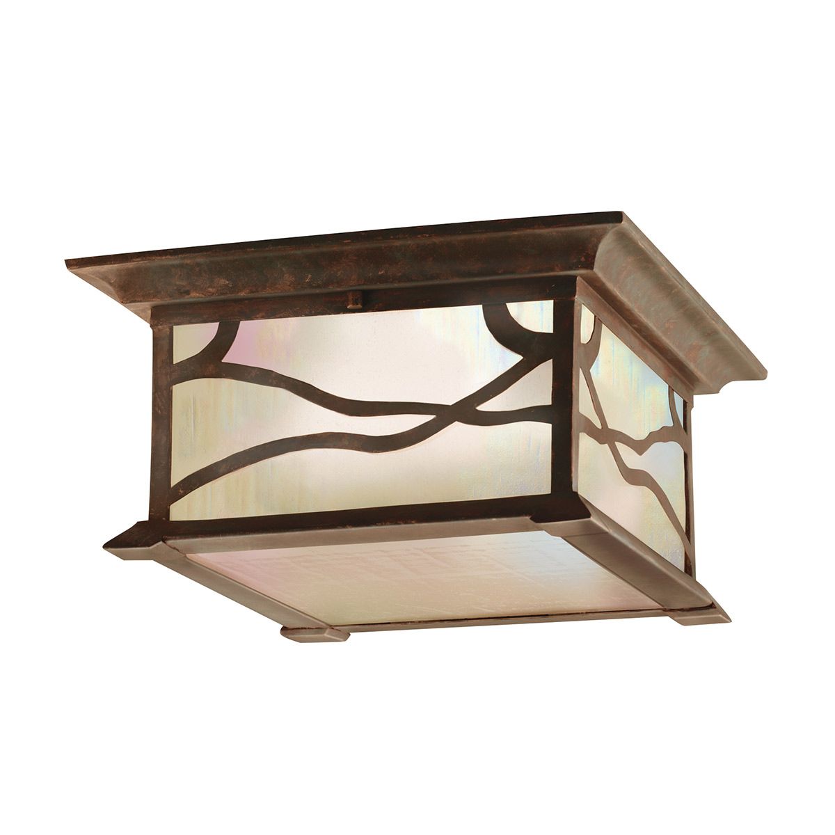 Morris Semi Flush Mount Light Distressed Copper & Clear - QN-MORRIS-F