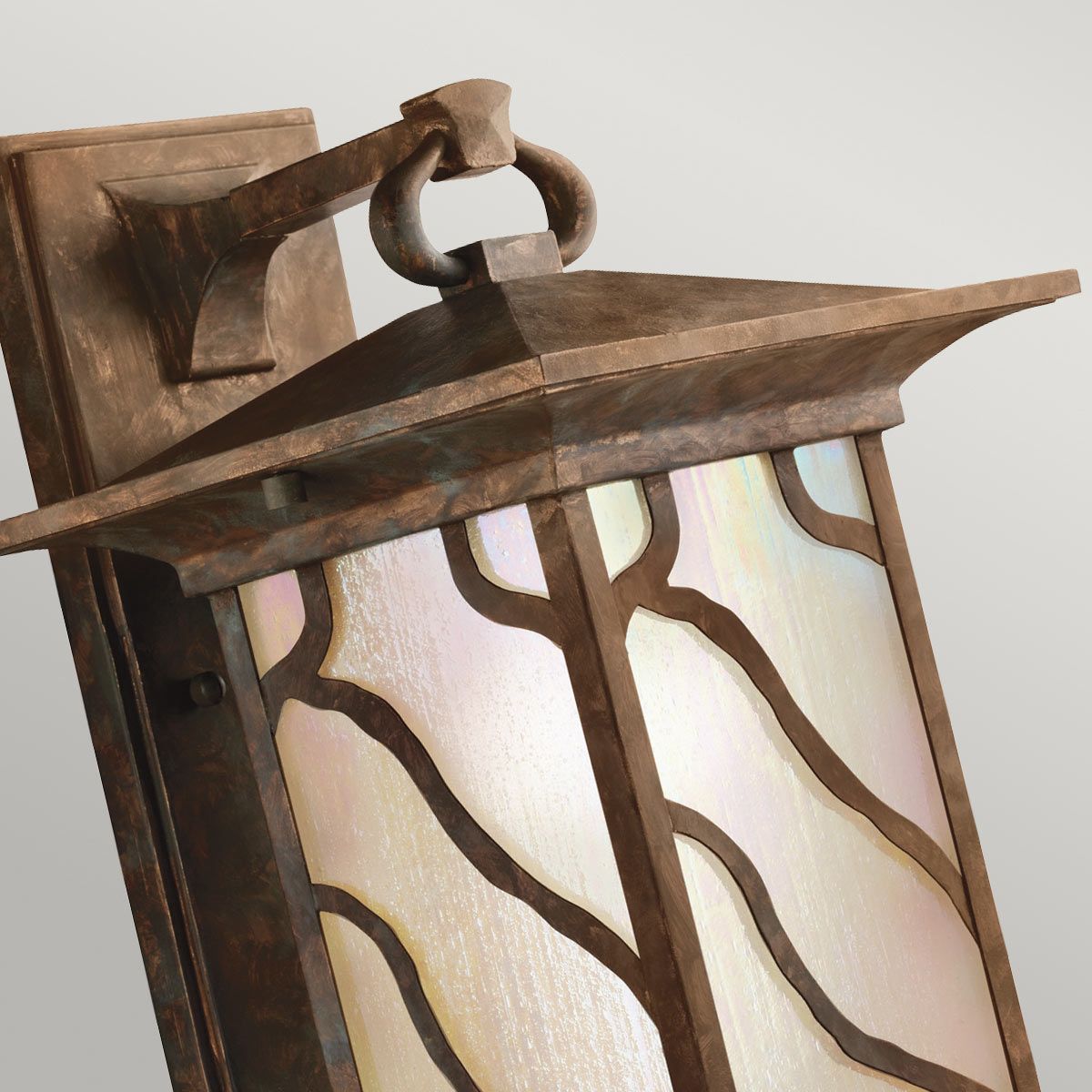 Morris Large Wall Lantern Distressed Copper & Clear - QN-MORRIS-L