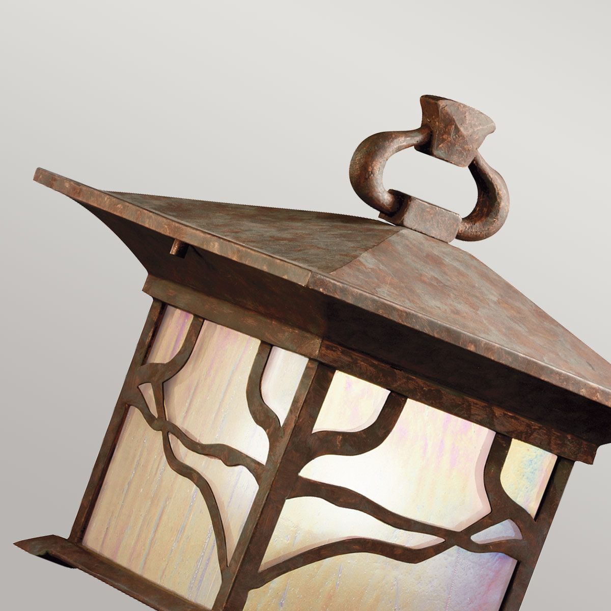 Morris Pedestal Light Distressed Copper & Clear - QN-MORRIS3