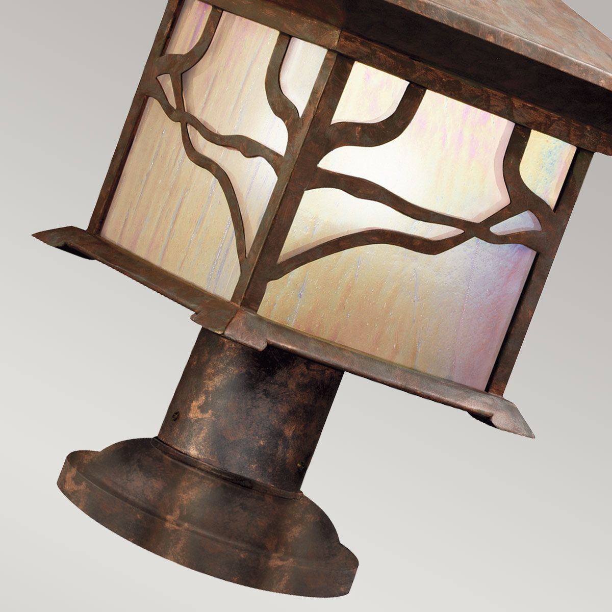 Morris Pedestal Light Distressed Copper & Clear - QN-MORRIS3