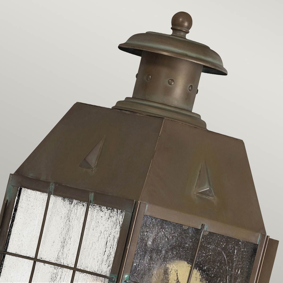 Nantucket Large 2 Light Wall Lantern Aged Brass & Clear - QN-NANTUCKET-L-AS