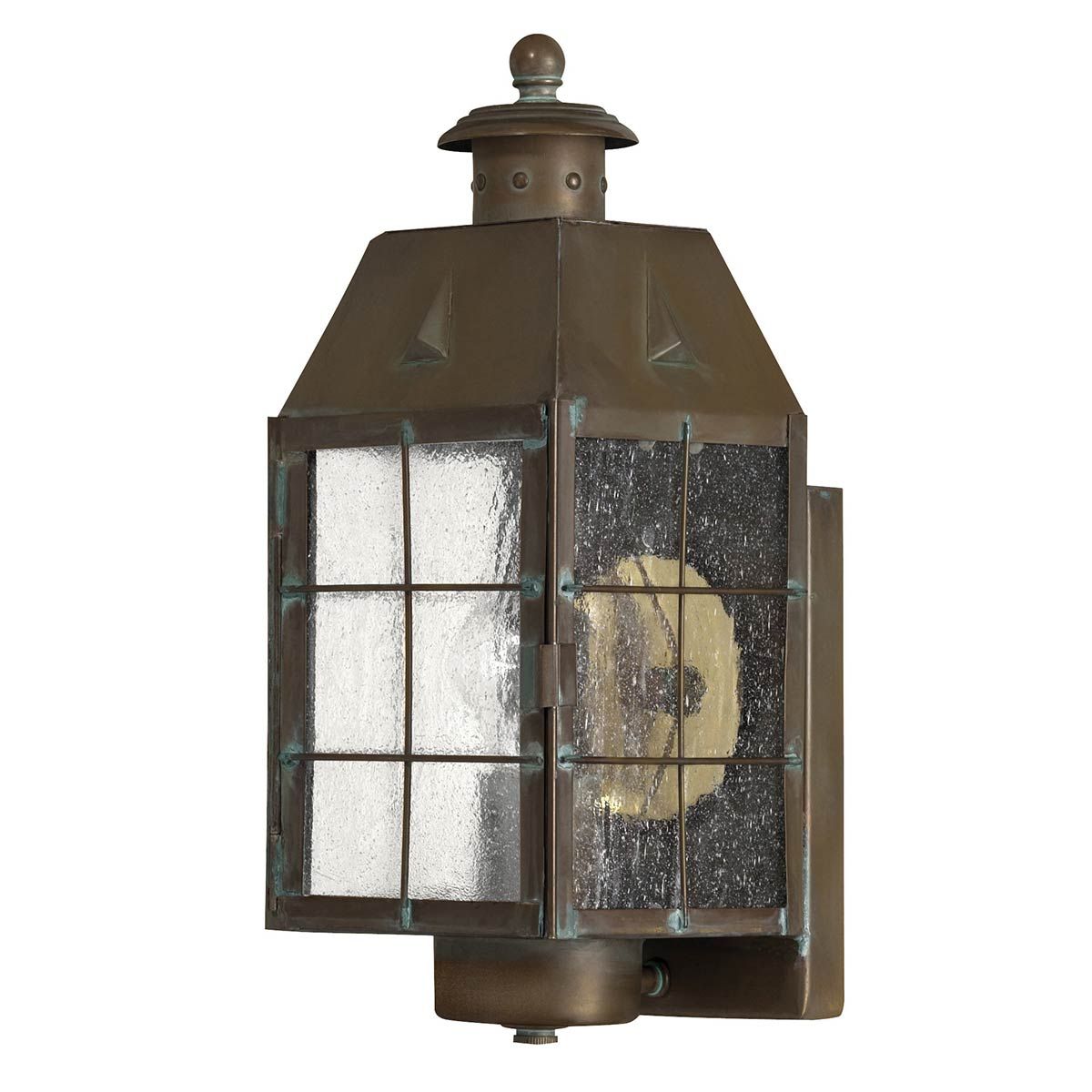 Nantucket Medium 1 Light Wall Lantern Aged Brass & Clear - QN-NANTUCKET-M-AS