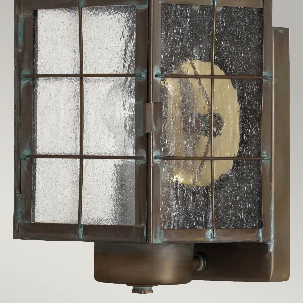 Nantucket Medium 1 Light Wall Lantern Aged Brass & Clear - QN-NANTUCKET-M-AS