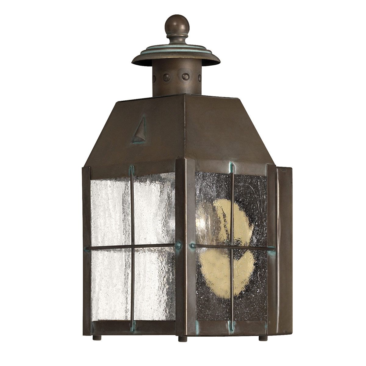 Nantucket Extra Small 1 Light Wall Lantern Aged Brass & Clear - QN-NANTUCKET-XS-AS