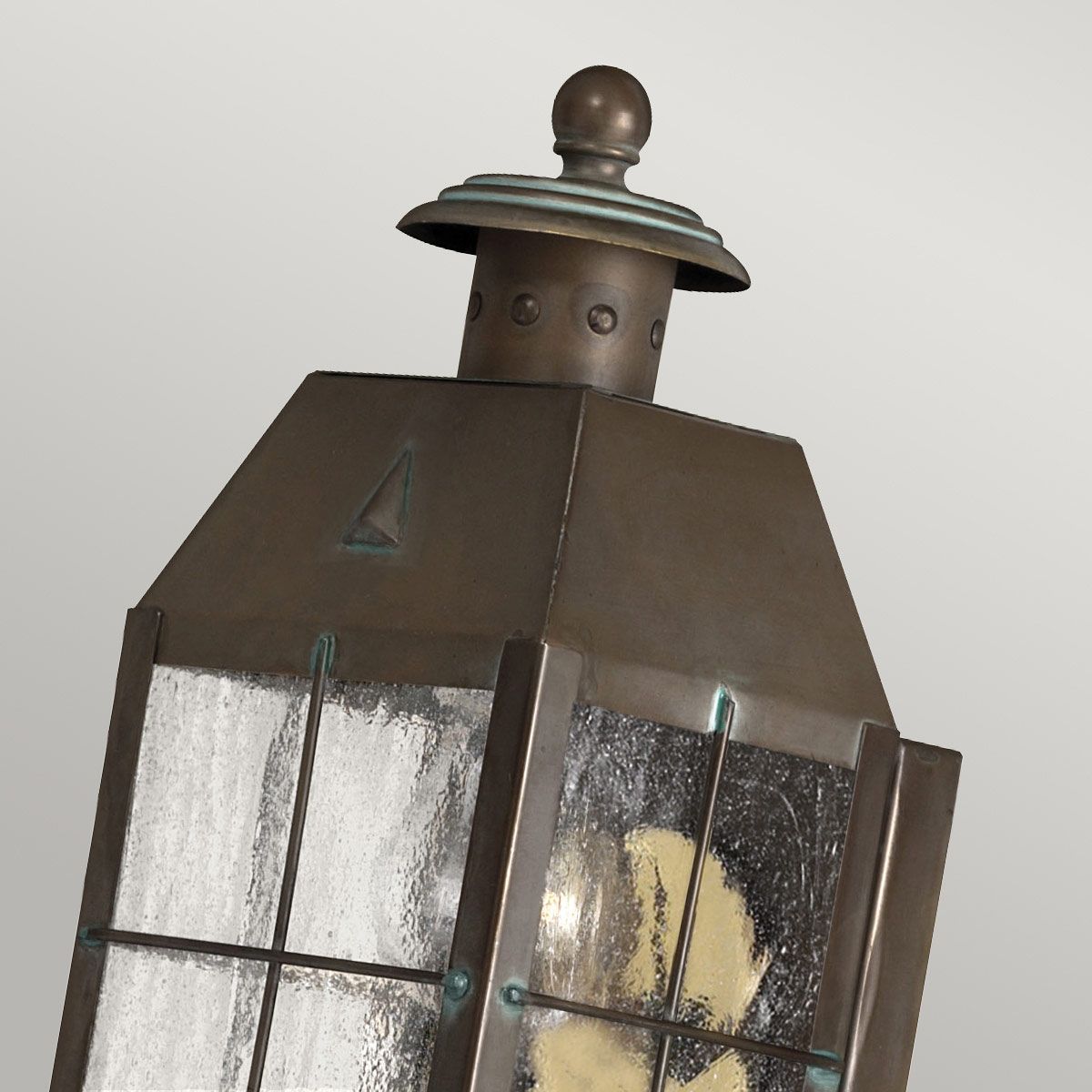 Nantucket Extra Small 1 Light Wall Lantern Aged Brass & Clear - QN-NANTUCKET-XS-AS