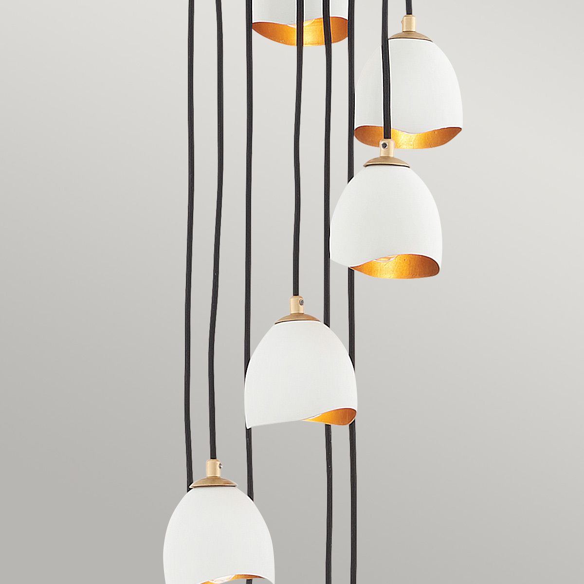 Nula 12 Light Large Pendant Shell White & Luxe Gold - QN-NULA-12P