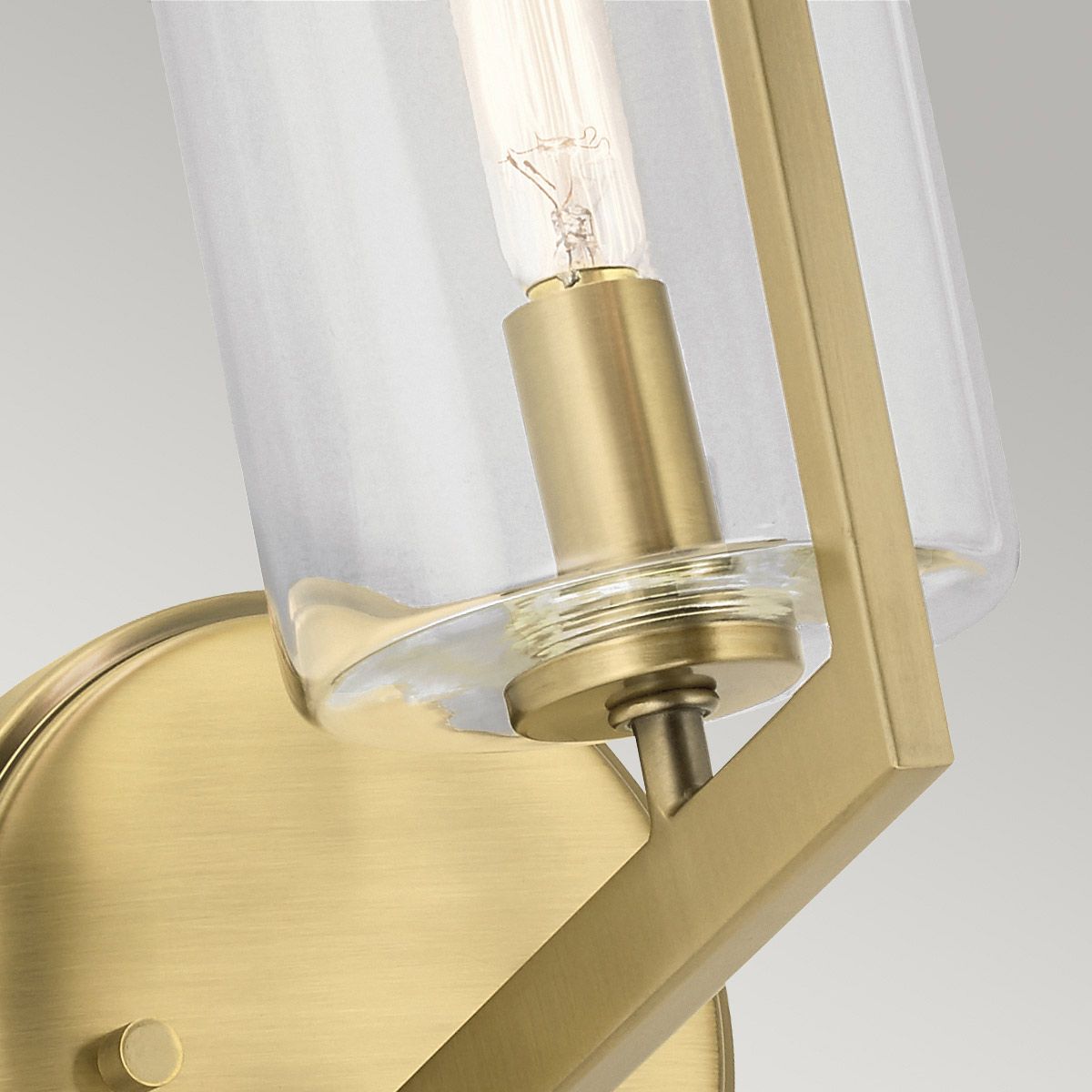 Nye Wall Light Brushed Natural Brass & Clear - QN-NYE1-BNB