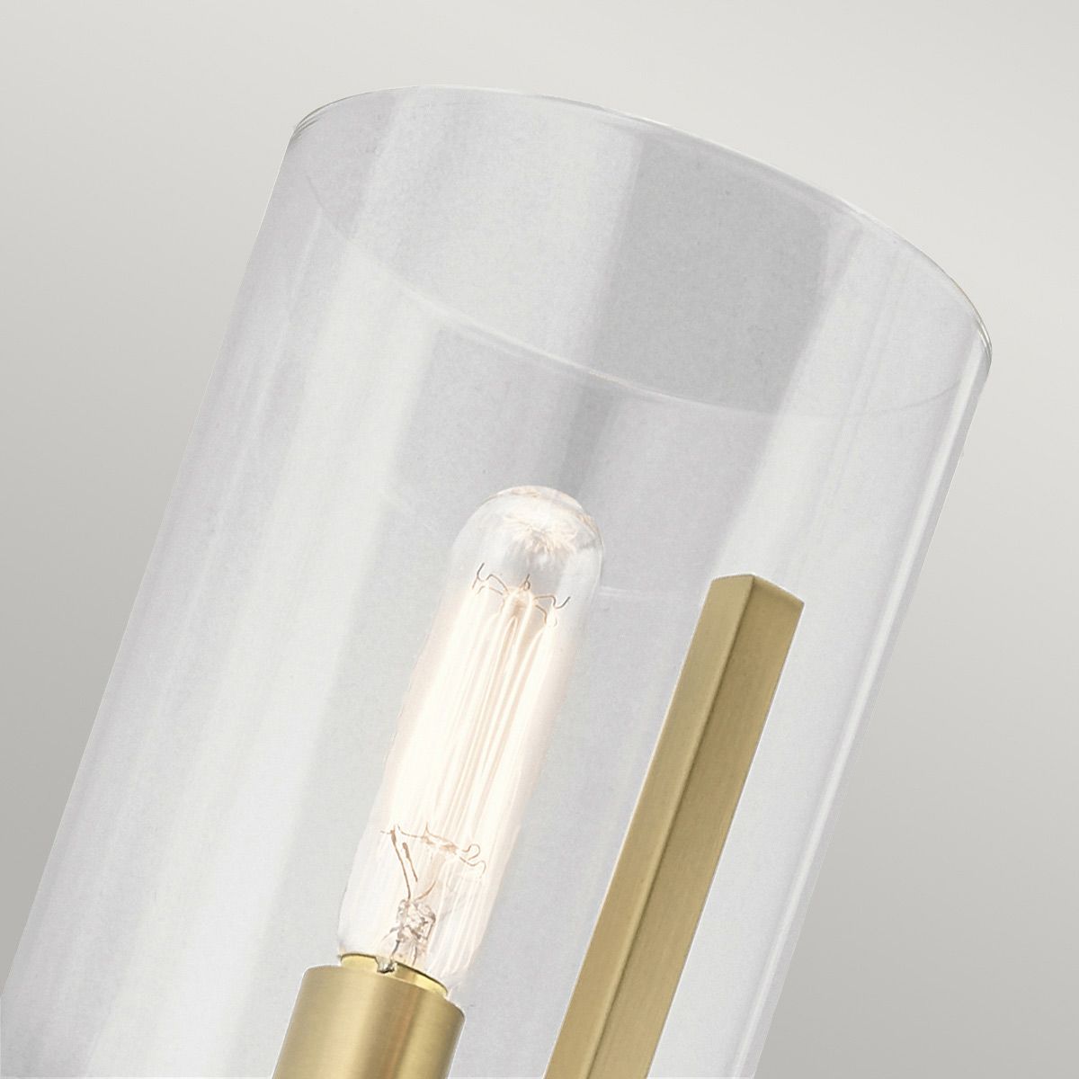 Nye Wall Light Brushed Natural Brass & Clear - QN-NYE1-BNB