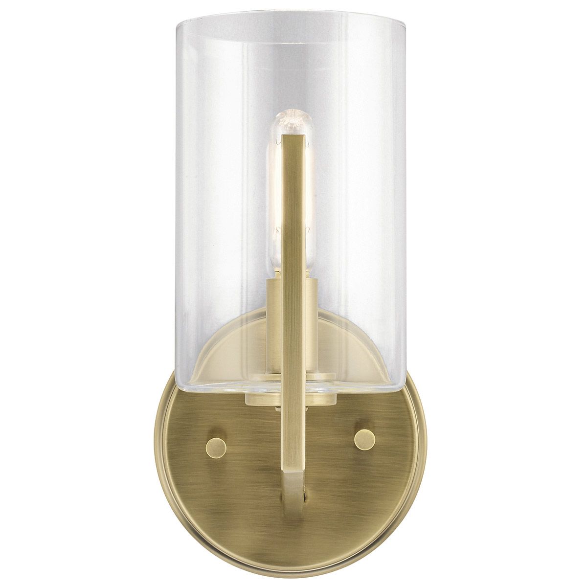 Nye Wall Light Brushed Natural Brass & Clear - QN-NYE1-BNB
