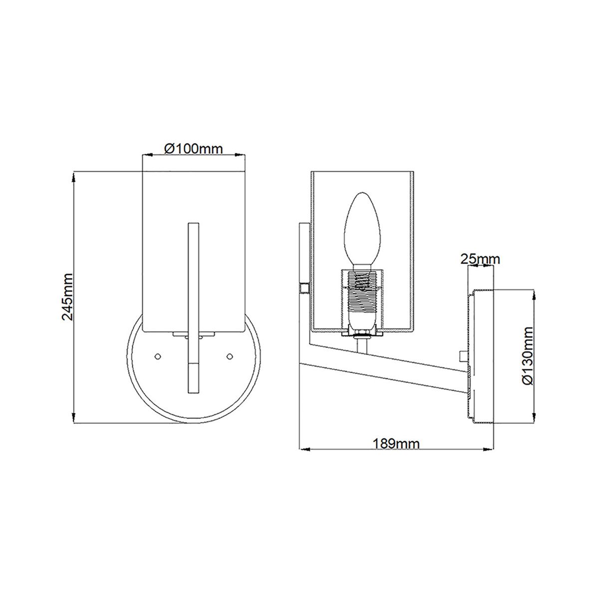 Nye Wall Light Classic Pewter & Clear - QN-NYE1-CLP